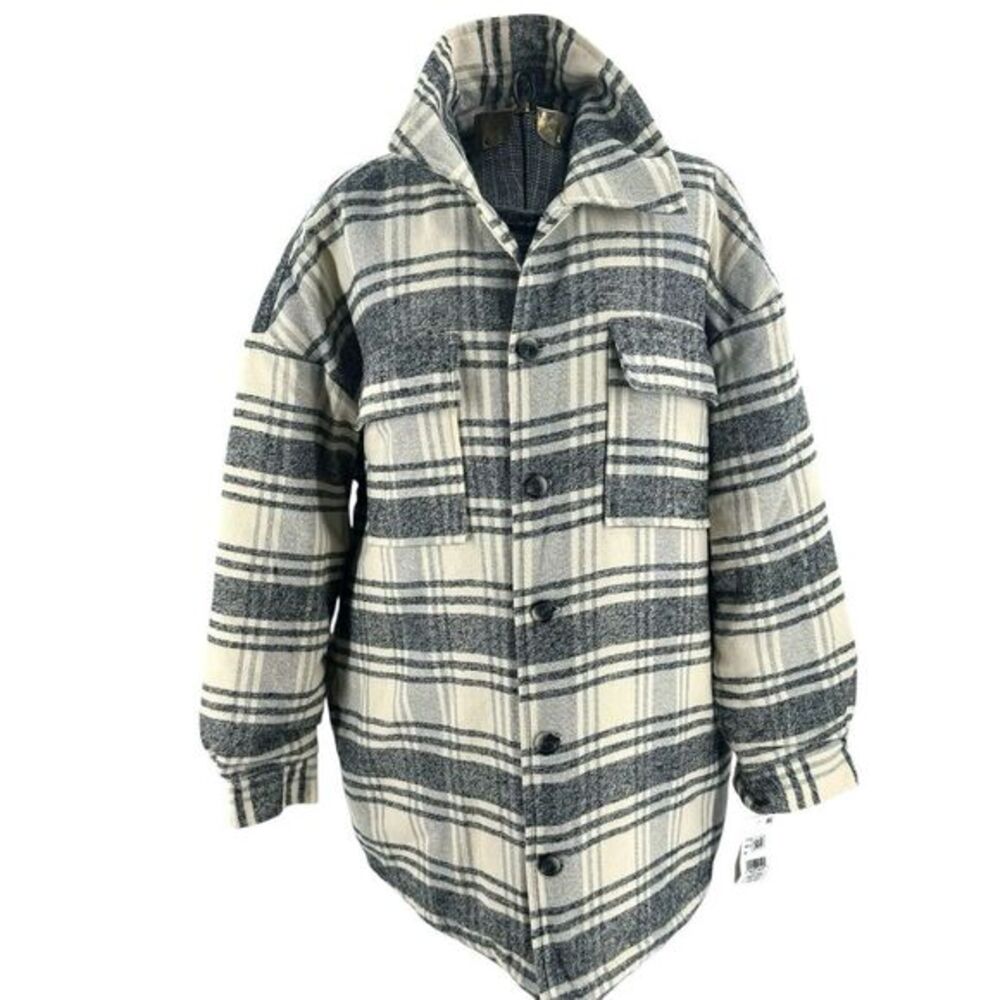 French Connection Caty Checked Shacket Quilted Lining UNISEX /Men's Medium NWT
